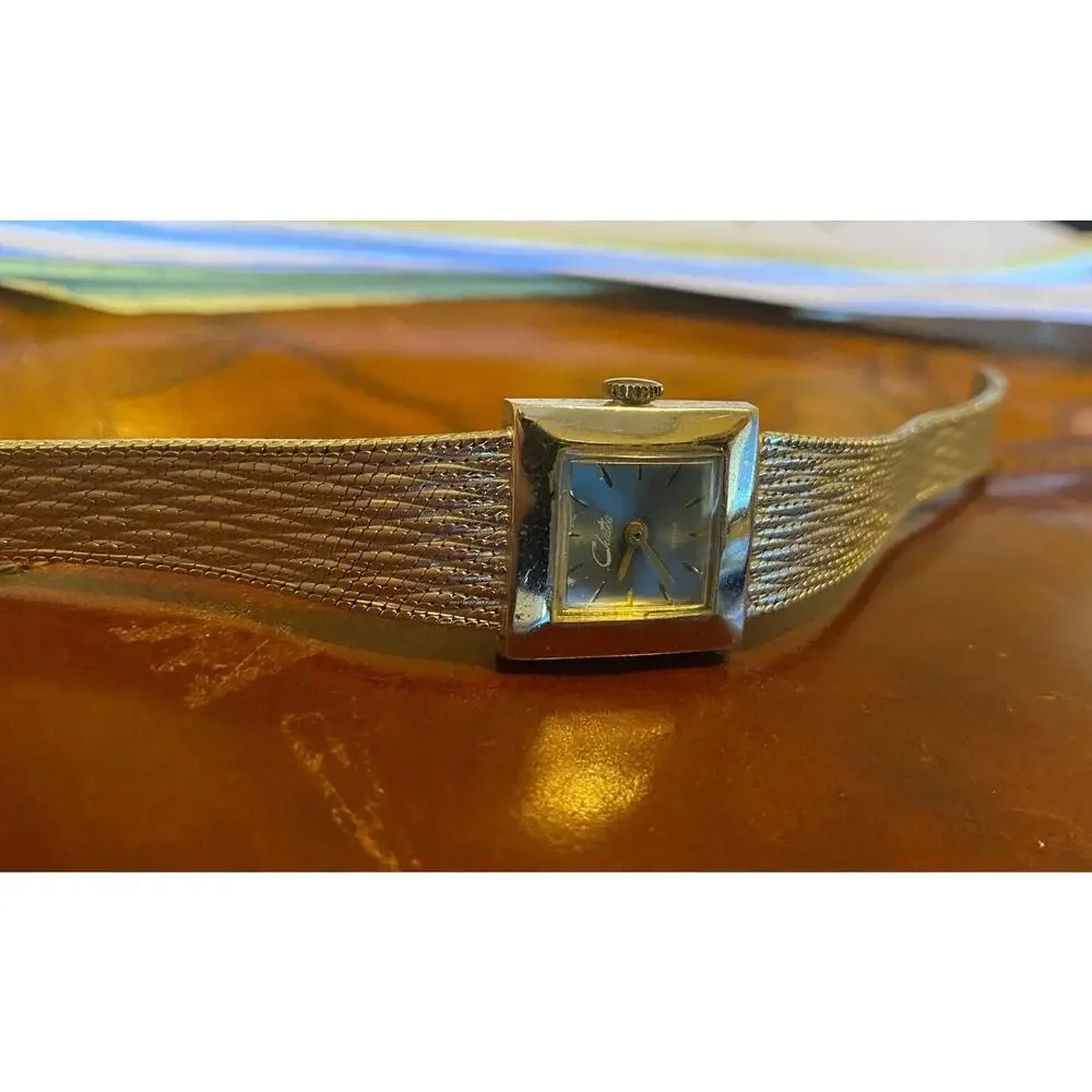 Women's VTG Chateau Swiss Watch, Silver Tone with Light Blue Face,REPAIR